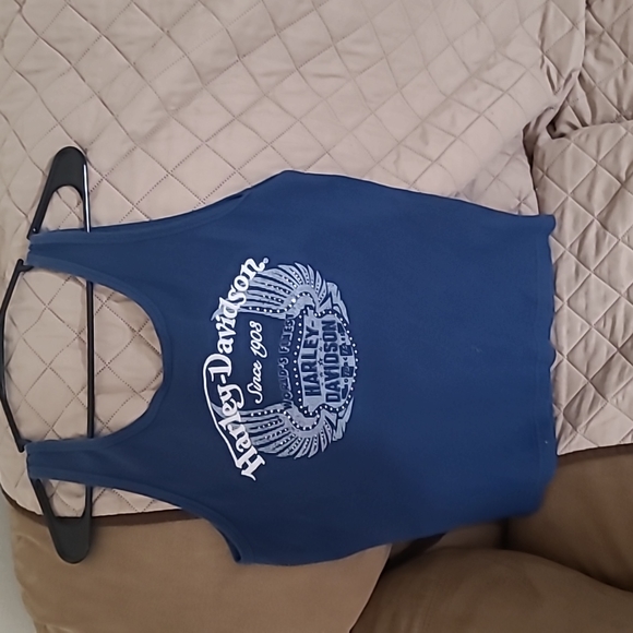 Harley Davidson women's tank top in size large with rhinestones. - Picture 2 of 2